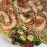Shrimp scampi  at Julie Goes Green in Los Angeles