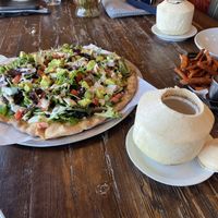 California pizza + Coconut  at Julie Goes Green in Los Angeles