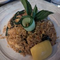 Basil Fried Rice (Vegan option with tofu) at Thep Thai Restaurant in New York City