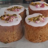 Lemon rose pistachio cakes (vg) at The Treehouse Board Game Cafe in Sheffield