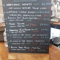 Draught menu at The Treehouse Board Game Cafe in Sheffield