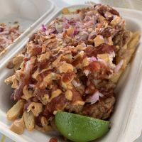 Pulled pork fries  at Earth Aloha Eats - Waikiki in Honolulu