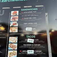 Menu  at Earth Aloha Eats - Waikiki in Honolulu