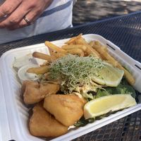 “Fish” and chips! Also a favorite of everything we tried!   at Earth Aloha Eats - Waikiki in Honolulu