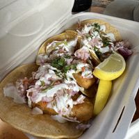 Fish tacos - they use the gardein fish pieces - so nothing creative, loved the slaw though  at Earth Aloha Eats - Waikiki in Honolulu