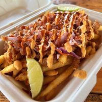Pulled pork fries at Earth Aloha Eats - Waikiki in Honolulu