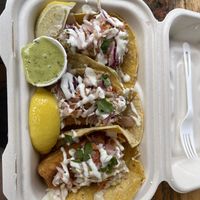 The fish tacos were amazing! We got some verde sauce on the side also. #Veganuary at Earth Aloha Eats - Waikiki in Honolulu