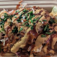 Pulled pork fries at Earth Aloha Eats - Waikiki in Honolulu