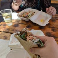 Gyros and citrus water at Earth Aloha Eats - Waikiki in Honolulu