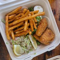 Fish + chips plate at Earth Aloha Eats - Waikiki in Honolulu
