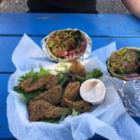 Popcorn chickin and Grilled Chickin wrap at Earth Aloha Eats - Waikiki in Honolulu