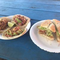 Thai chickin tacos and BBQ sandwich..  at Earth Aloha Eats - Waikiki in Honolulu