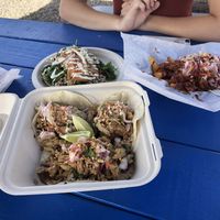 Thai Tacos, Gyro, Pulled “Pork” Fries, Hibiscus Lemonade at Earth Aloha Eats - Waikiki in Honolulu
