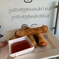 Spring rolls at Just Vegan in Sunshine