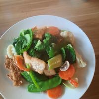 Crispy noodles at Just Vegan in Sunshine