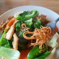 Crispy noodles at Just Vegan in Sunshine