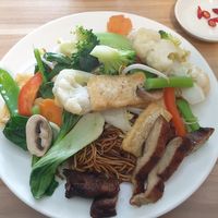 Stiry fry yellow noodle $13.50 at Just Vegan in Sunshine