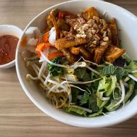Vegan meat noodle salad  at Just Vegan in Sunshine