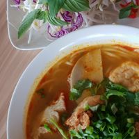 Hue rice noodle soup at Just Vegan in Sunshine