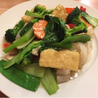 Rice noodles with stir fried vegetables and tofu at Just Vegan in Sunshine
