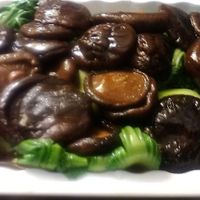 Bok  Choy Topped with Mushroom. Brown sauce. Ordered for pickup July 2021. at Super Bowl Cuisine in Kingston