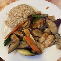 Beef & Broccoli Lunch (I asked for eggplant)  at Super Bowl Cuisine in Kingston