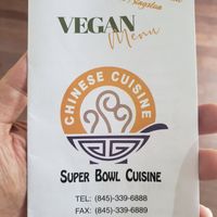 Separate vegan menu! at Super Bowl Cuisine in Kingston