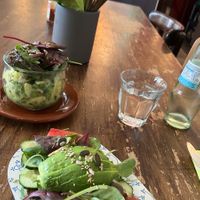 Avocado/tomato toast and potato salad   at Marny's in Dusseldorf