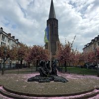 I parked around the corner (here is the photo of the church I parked next to). at Marny's in Dusseldorf