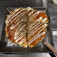 Vegetarian okonomyaki with noodles  at Zen in Tokyo