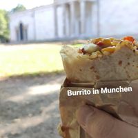 Burrito in front of the museum at Burrito Company in Munich