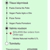 follow your order's progress via mobile phone at Vapiano - Solaris in Tallinn