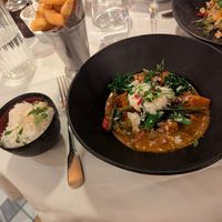 Curry and rice at The Ivy in Cambridge