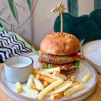 Mushroom burger  at Nut and Bowls in New Delhi