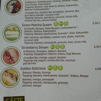 Menu containing all smoothie bowls at xfresh in Dresden