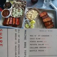 BBQ tofu and all the sides.  at Ore Nell's Barbecue in Kittery