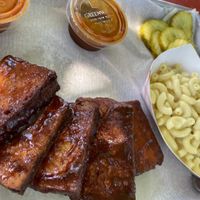 Bbq tofu (1/4 lb portion) and vegan Mac  at Ore Nell's Barbecue in Kittery