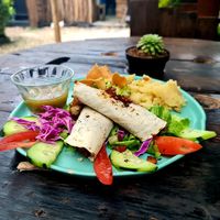 Burrito with tortillas of corn at Arte Sano in Holbox