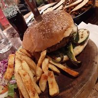 Green burger miammm at Arte Sano in Holbox