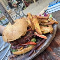 Hibiscus burger  at Arte Sano in Holbox