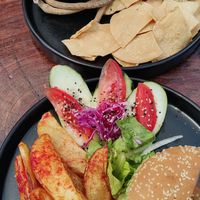 Ceviche and burger at Arte Sano in Holbox