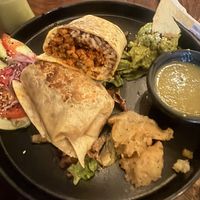 Burrito with soy chorizo   at Arte Sano in Holbox