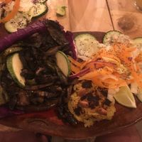 Fajita de hongos y nopal at Arte Sano in Holbox