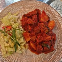 Vegetable stew at Radharane in Kaunas