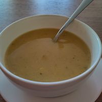 Dhal soup at Radharane in Kaunas