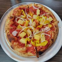 My vegan cyo pizza (not featured but available are vegan cheeze and tempeh) at Mellow Mushroom - Downtown Atlanta in Atlanta