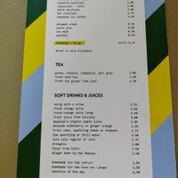 Menu at Oma Ietje in Amsterdam
