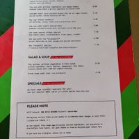 Menu at Oma Ietje in Amsterdam