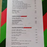 Menu at Oma Ietje in Amsterdam