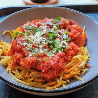 Vegetable pasta at Silex & Fourchette in Toulouse